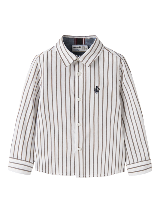 Ralum randig långärmad skjorta mini pojke Bright White .