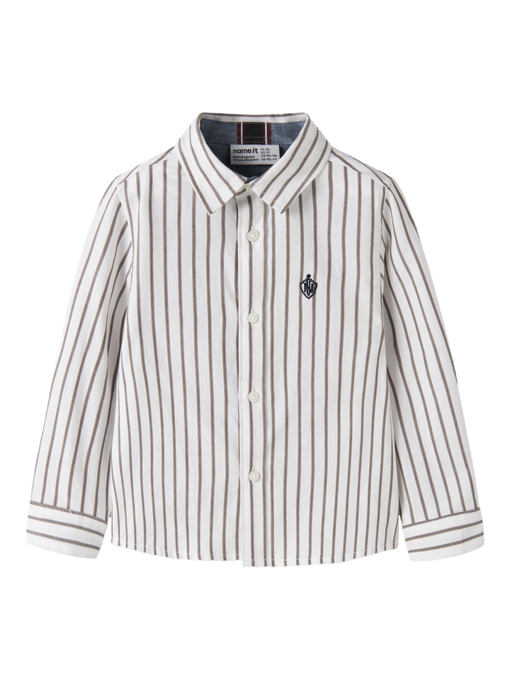 Ralum randig långärmad skjorta mini pojke Bright White .
