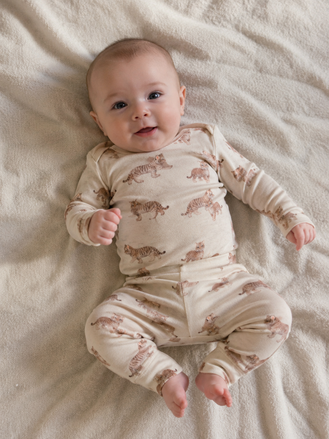 Name It Larsen babyleggings till pojke med tigermönster i färgen Peyote