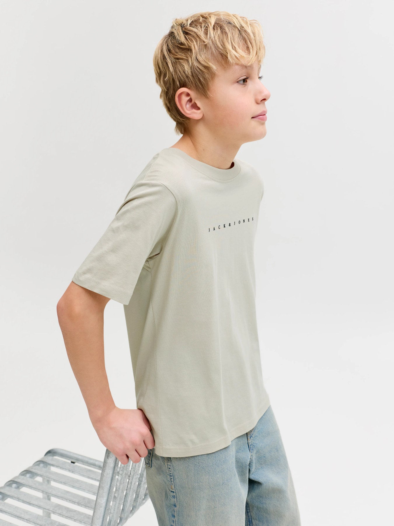 Jack & Jones Junior Star T-shirt Moonbeam beige pojke ungdom – 12237435