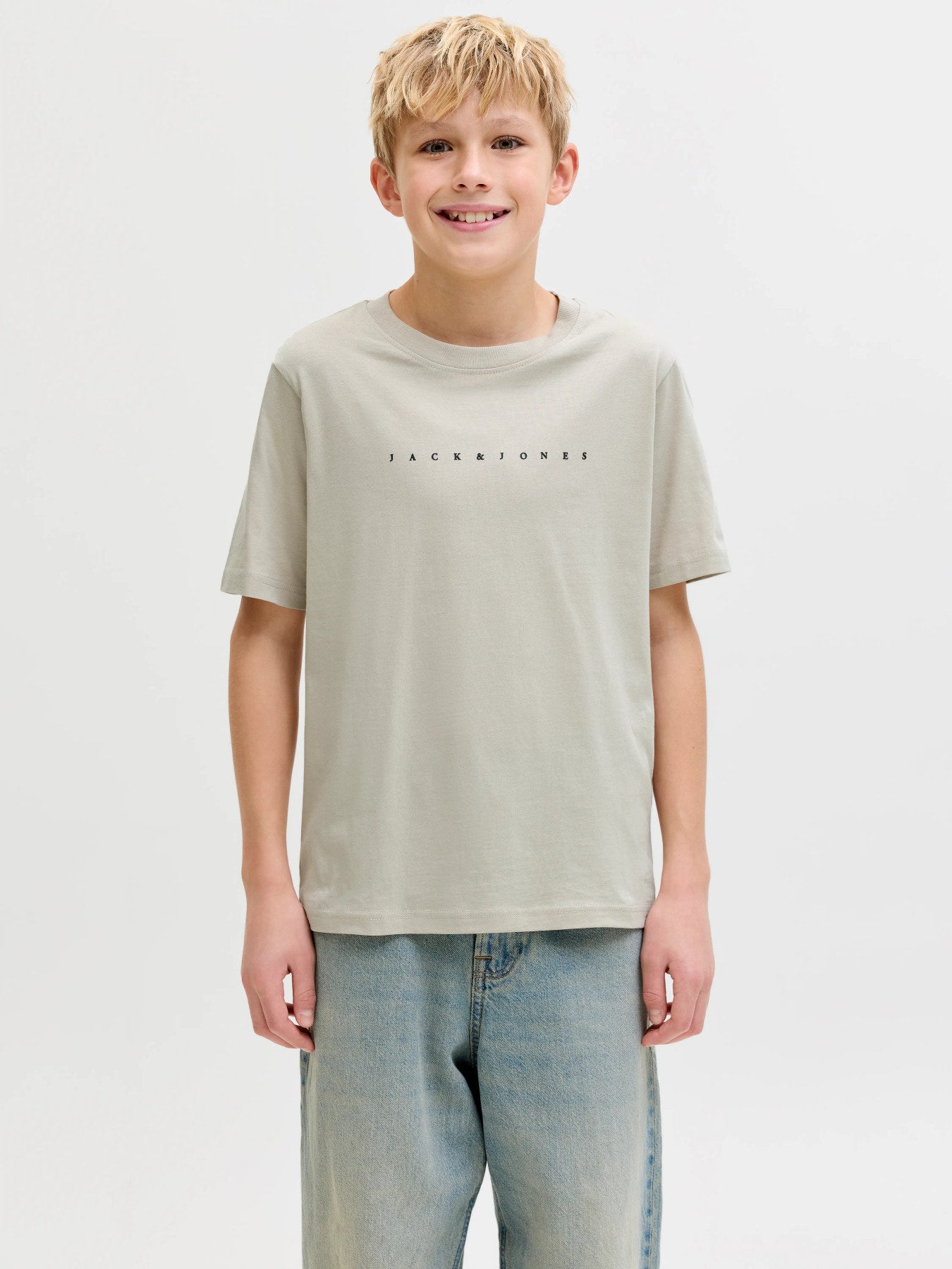 Jack & Jones Junior Star T-shirt Moonbeam beige pojke ungdom – 12237435