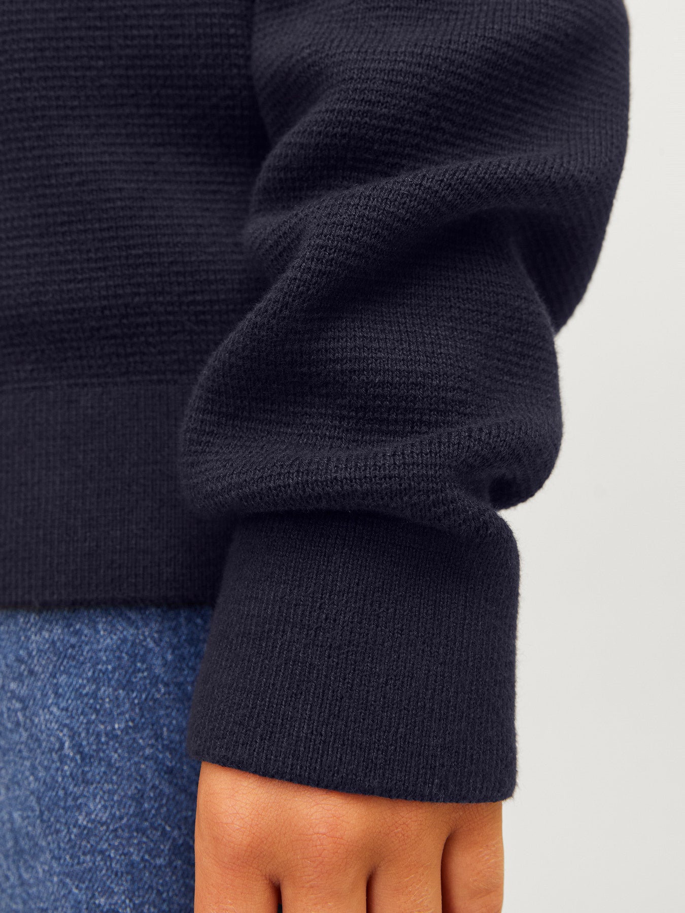 Jack & Jones Junior Milano mörkblå stickad tröja pojke ungdom – 12269289