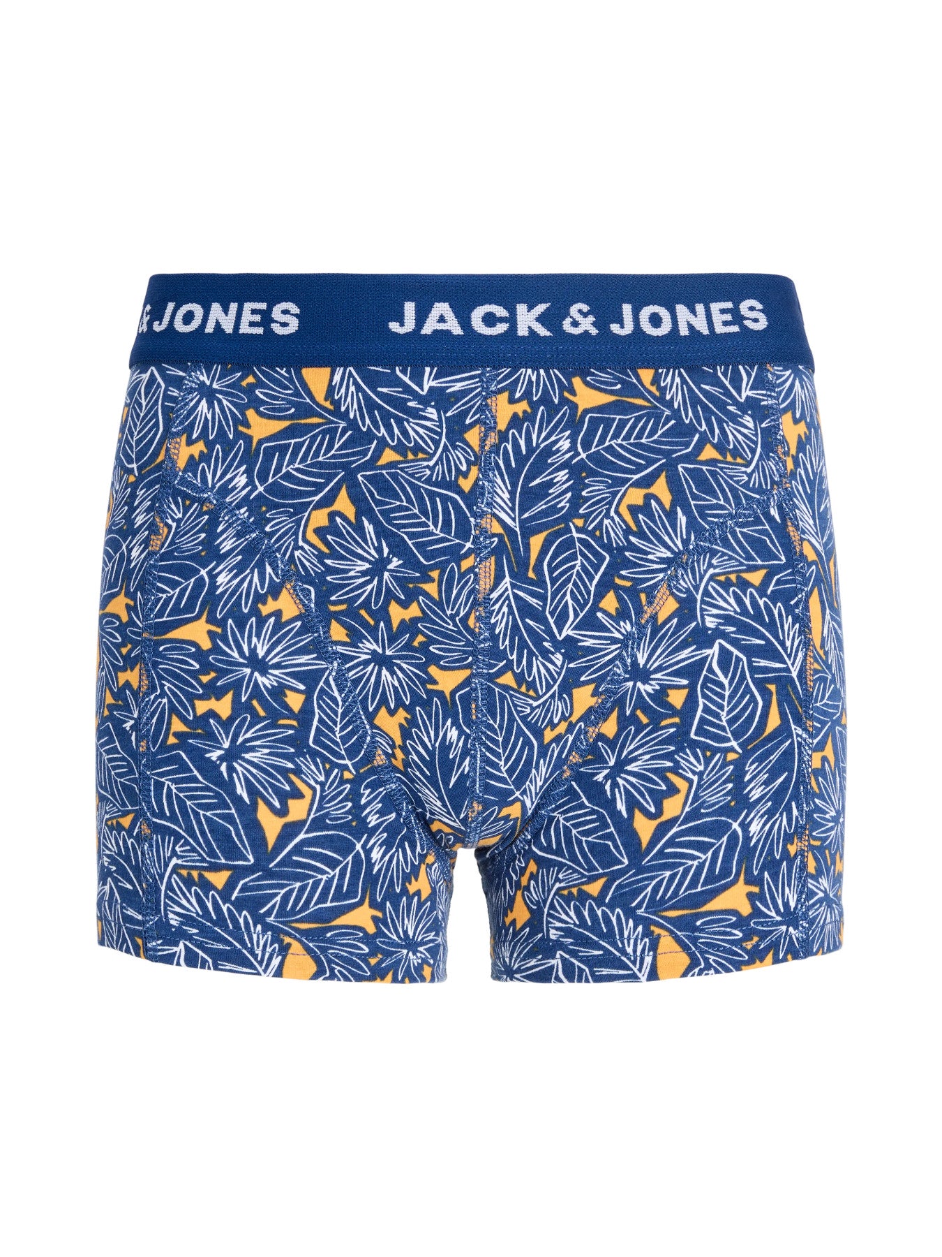 3 pack blå enfärgade och mönstrade boxershorts till ungdom kille i ekologisk bomull från Jack and Jones. Kalsonger till pojke barn och ungdom med resår logo från Jack & Jones junior.
JACKEVIN LEAVES TRUNKS 3 PACK JNR
12297415