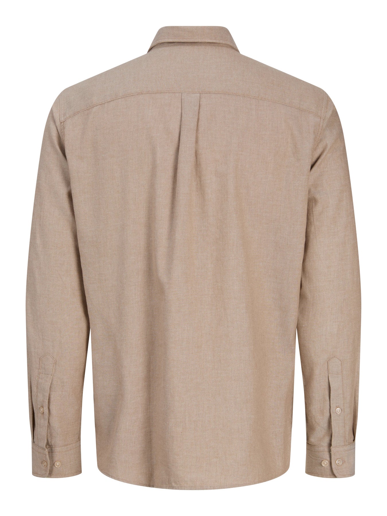 Jack & Jones Junior Field Melange beige långärmad skjorta för juniorpojke i färgen Oatmeal.