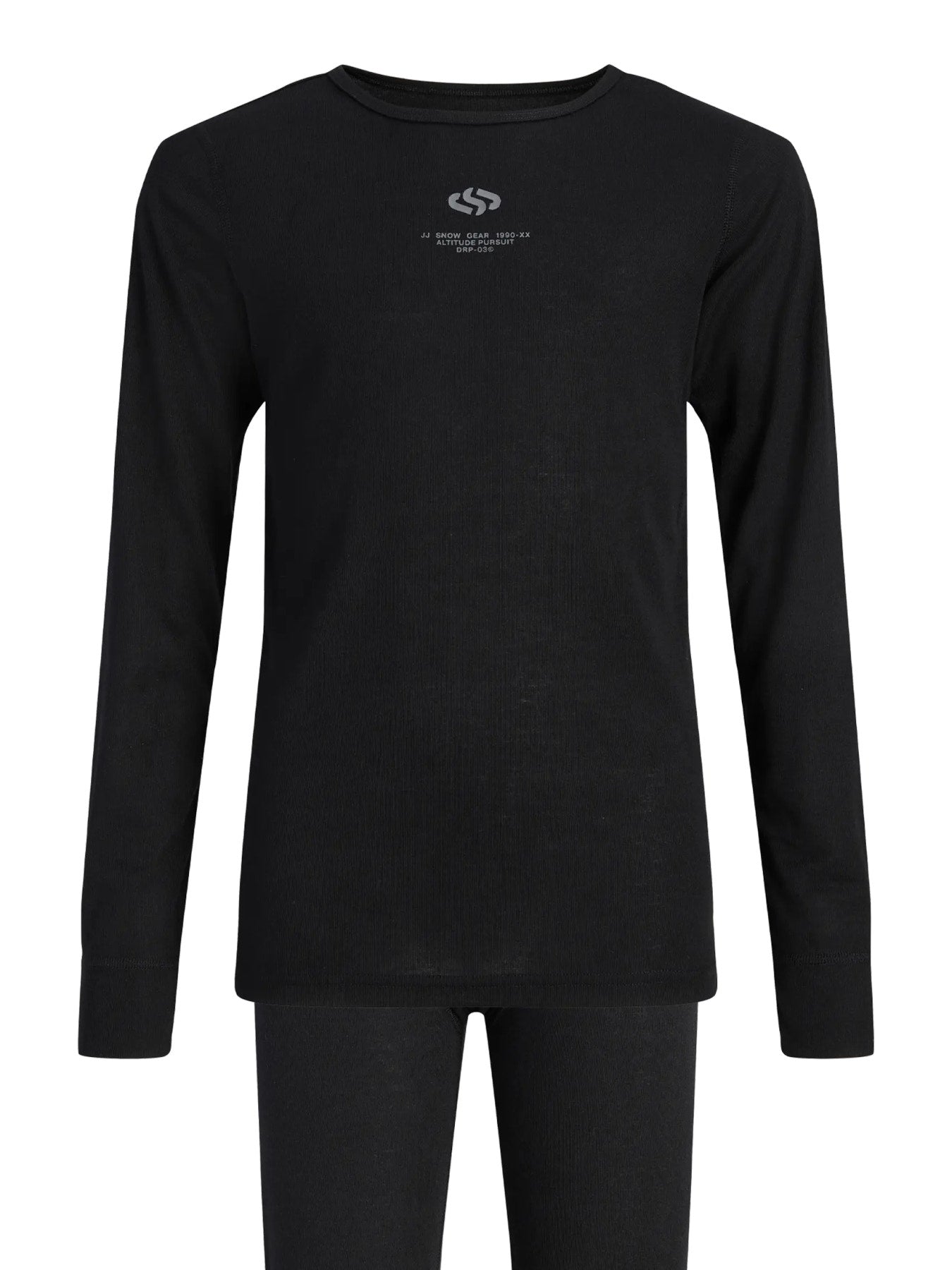 Jack & Jones Junior Lesley svart underställ för pojke junior med långärmad tröja och långkalsonger – skidunderställ 12300651