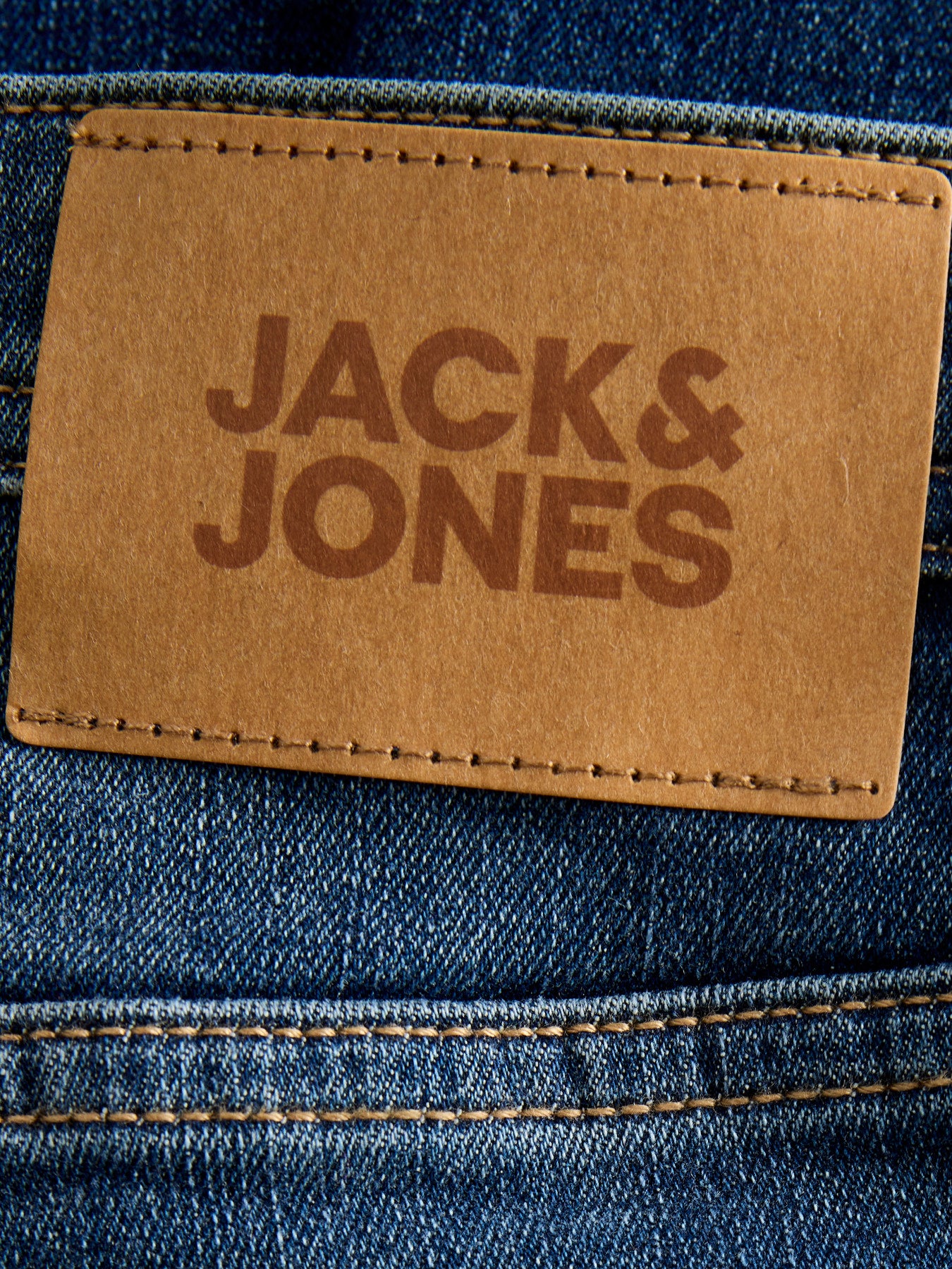 Jack & Jones Junior blå original jeans för pojke med raka ben, fem fickor och mjuk stretchig denimkvalitet