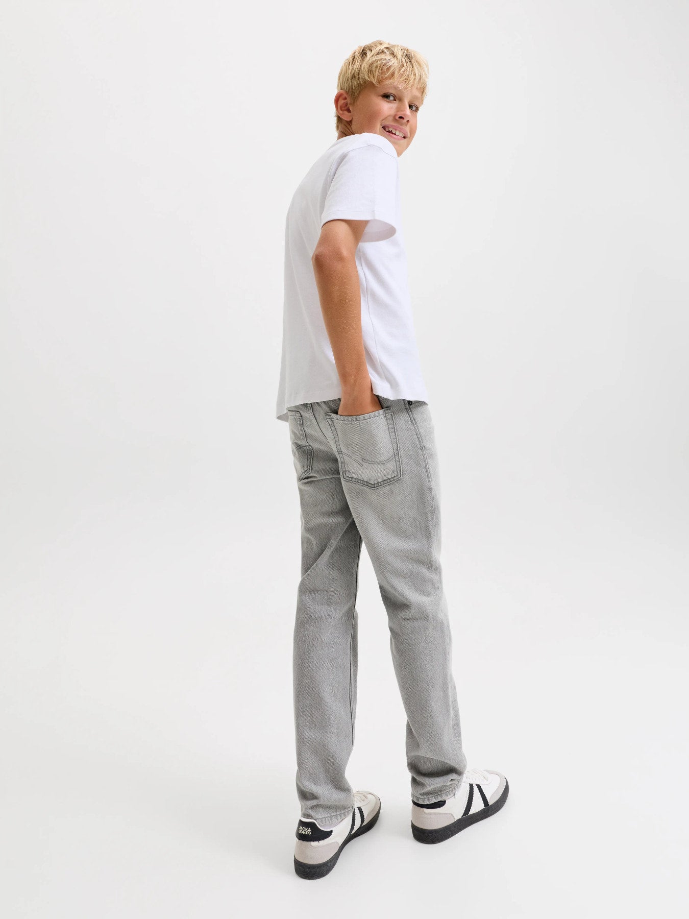 Jack & Jones Junior Clark Original Grå Jeans Till Barn Pojke