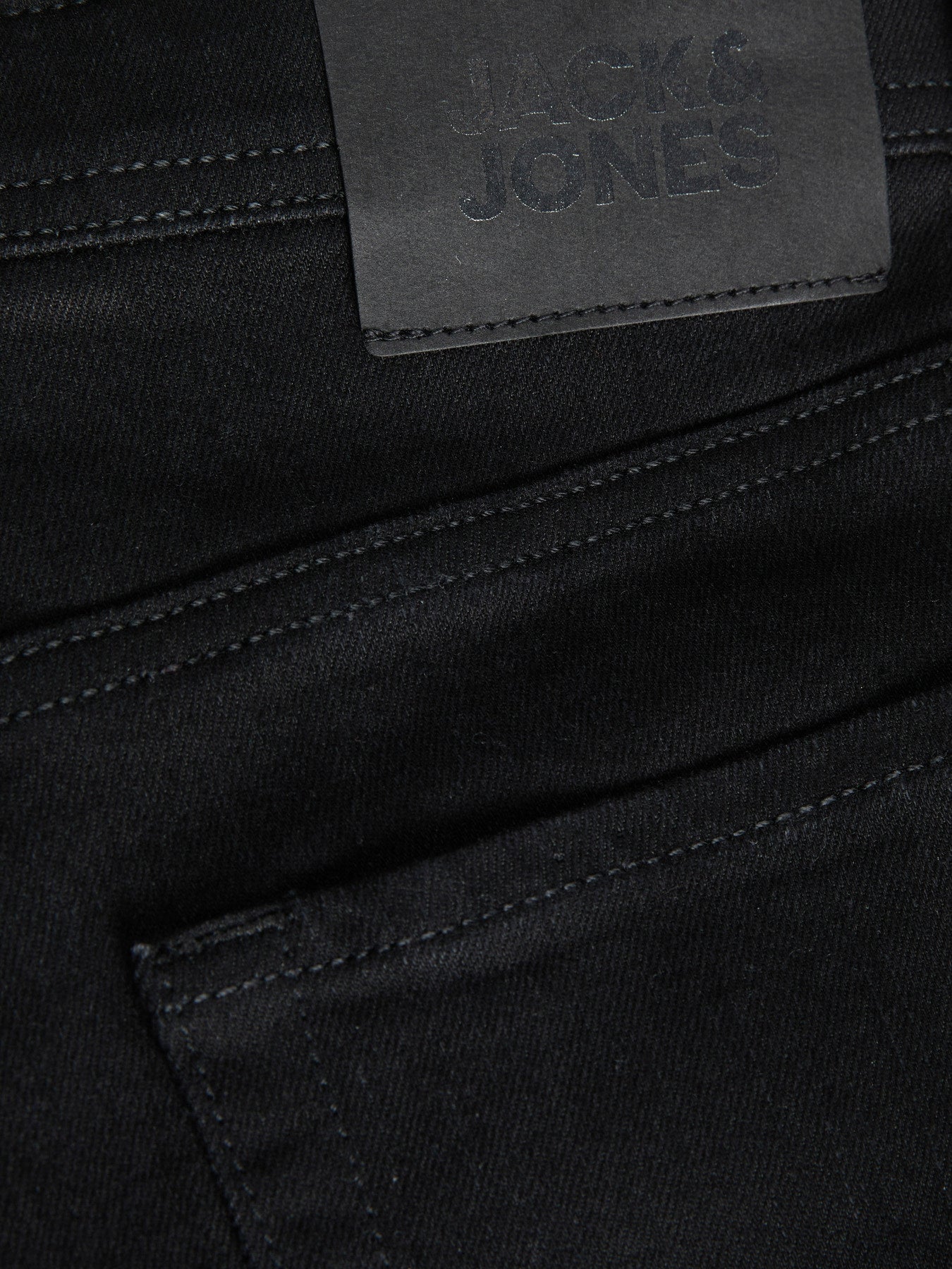 Jack & Jones Junior svarta slim jeans för pojke i mjuk stretchig denim med fem fickor och modern passform
