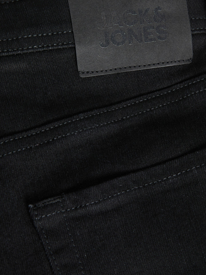Jack & Jones Junior svarta slim jeans för pojke i mjuk stretchig denim med fem fickor och modern passform