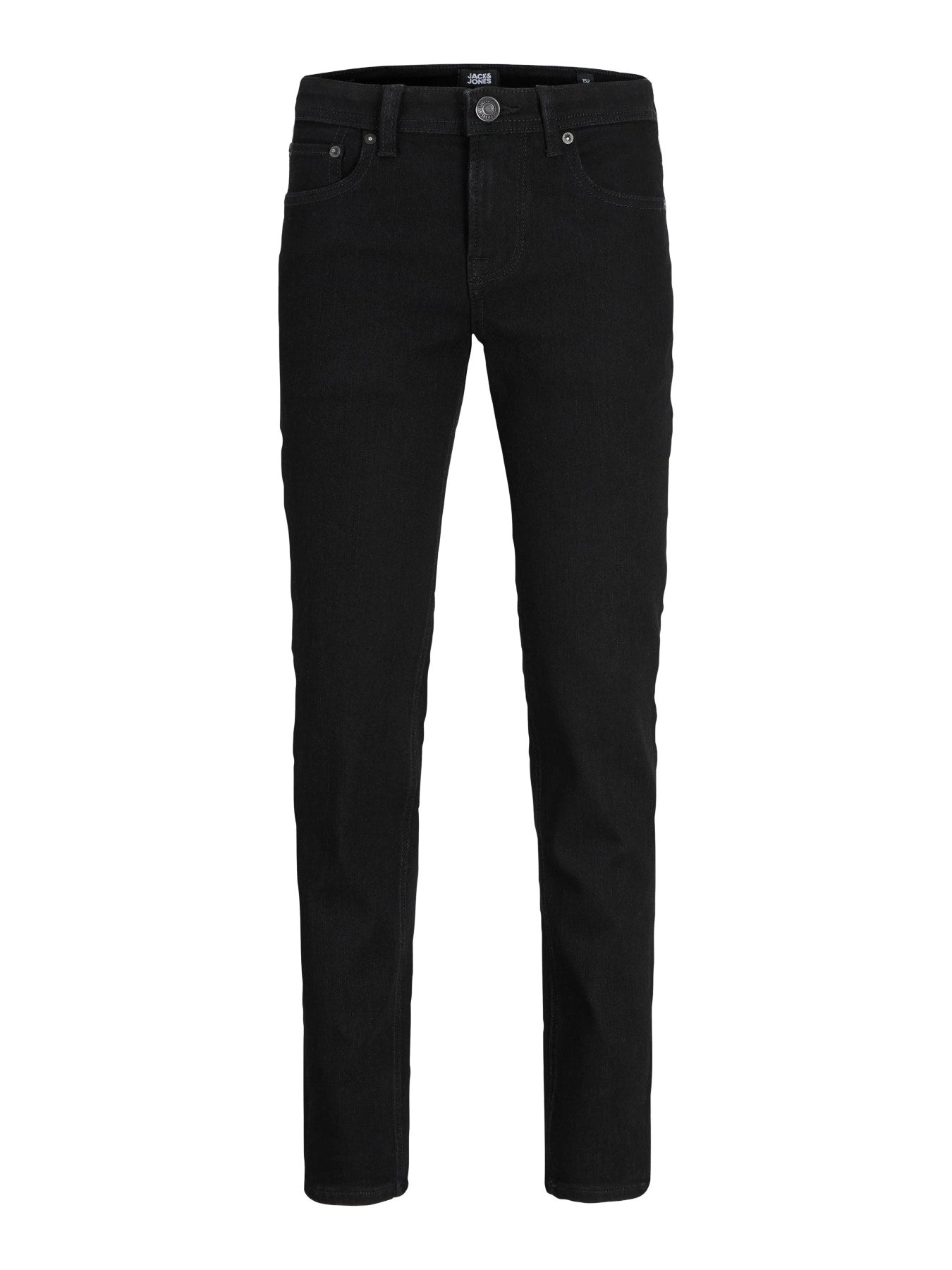 Jack & Jones Junior svarta slim jeans för pojke i mjuk stretchig denim med fem fickor och modern passform
