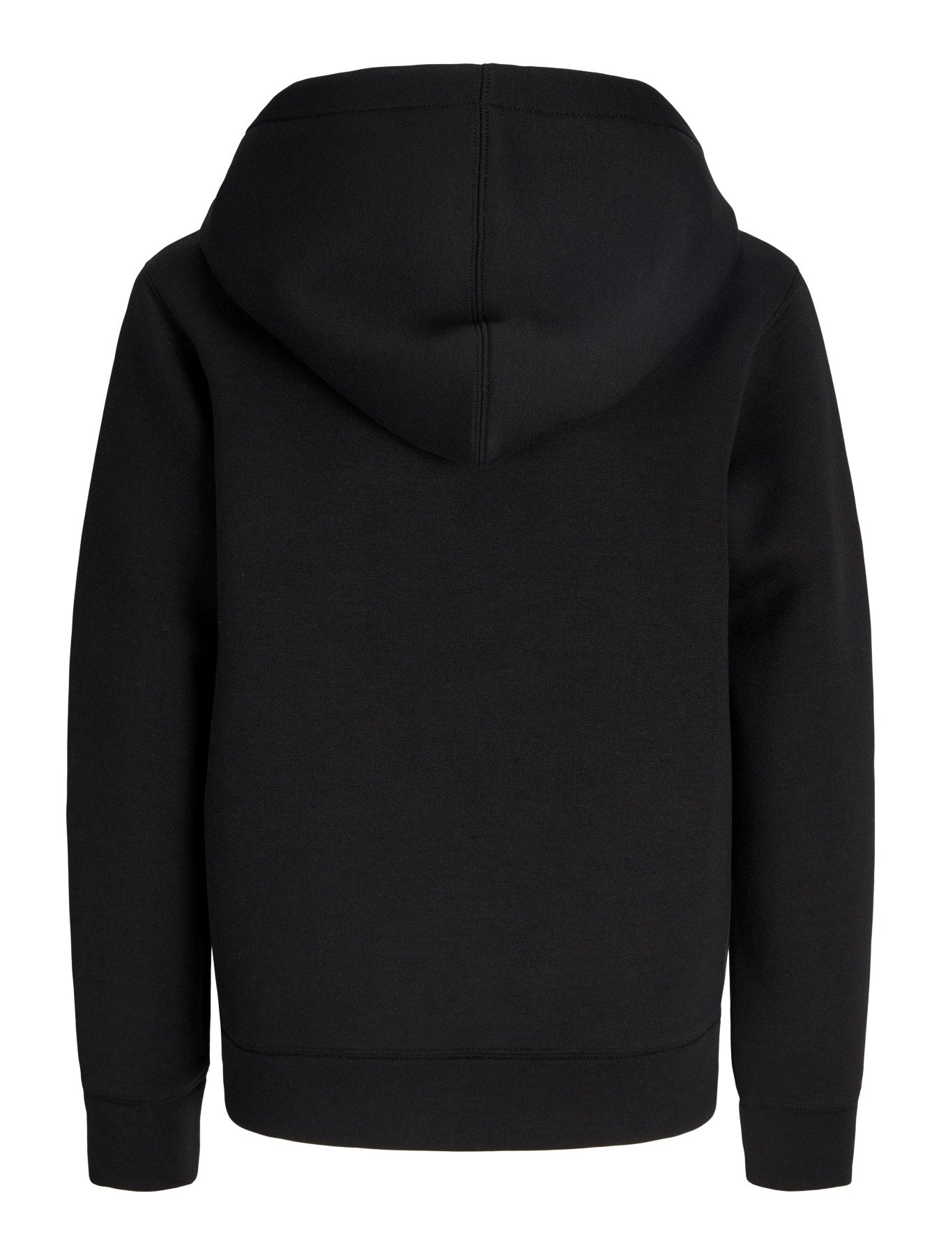 Jack & Jones Junior svart hoodie med dragkedja för ungdom kille.
