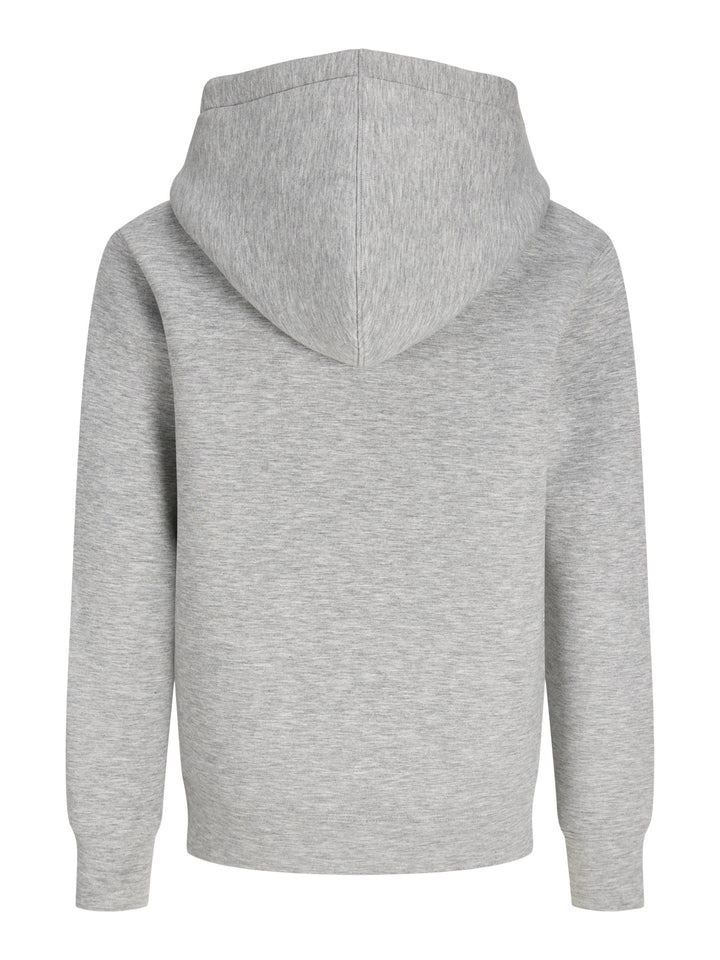 Jack & Jones Junior grå hoodie med dragkedja för ungdom kille.