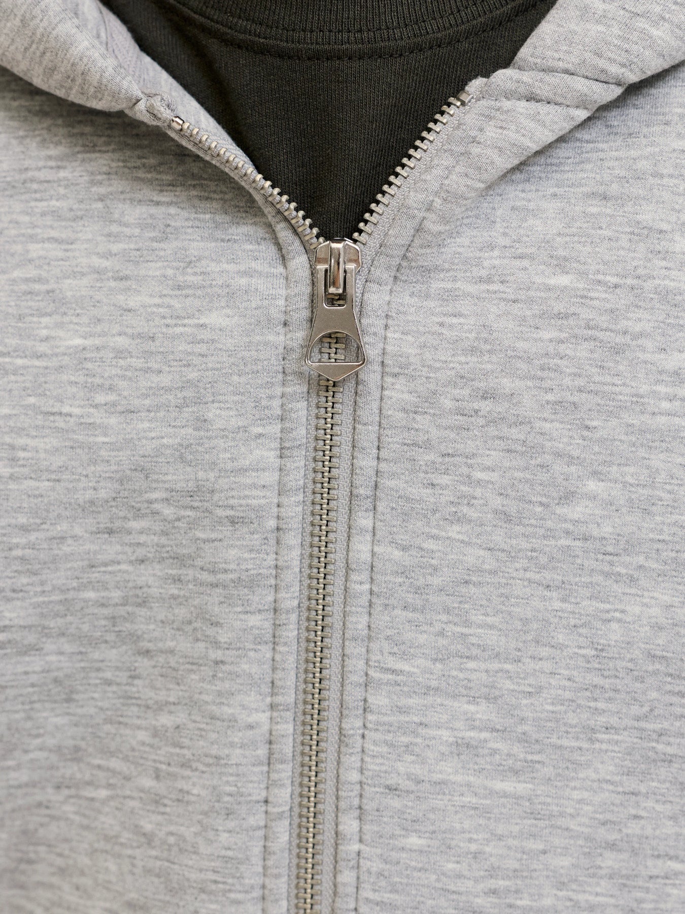 Jack & Jones Junior grå hoodie med dragkedja för ungdom kille.