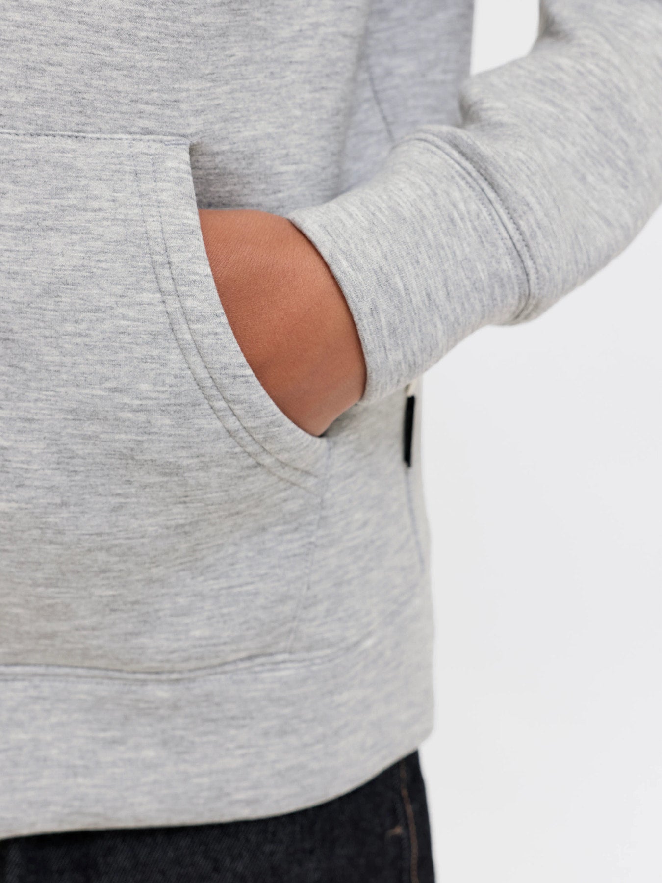 Jack & Jones Junior grå hoodie med dragkedja för ungdom kille.