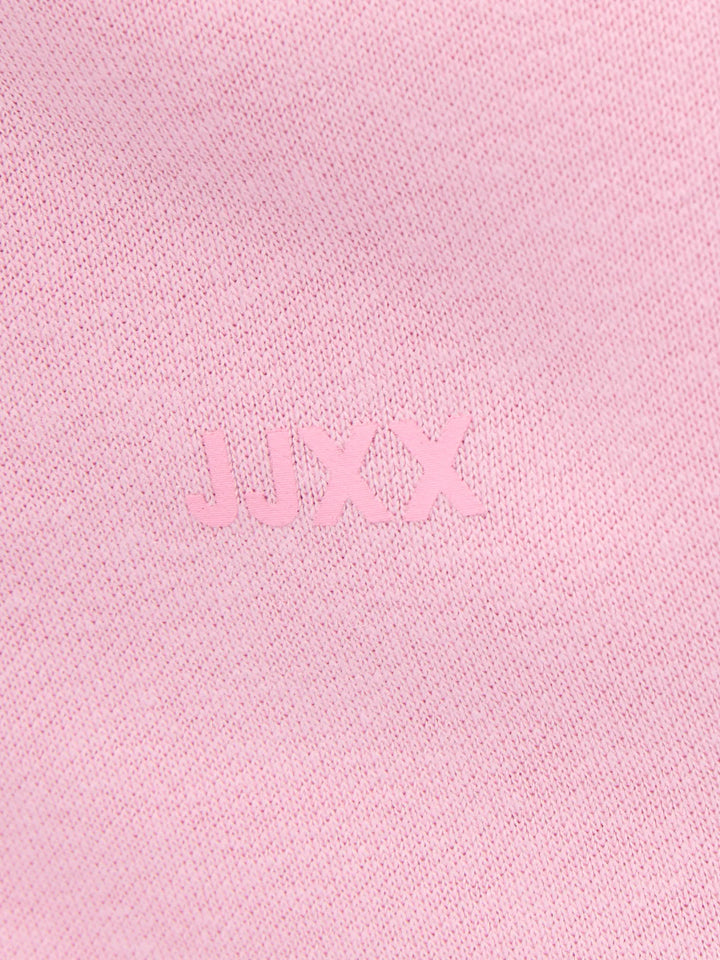 JJXX ljusrosa hoodie för ungdomstjej i Better Cotton-bomull och återvunnen polyester med huva och mjuk sweatkvalitet