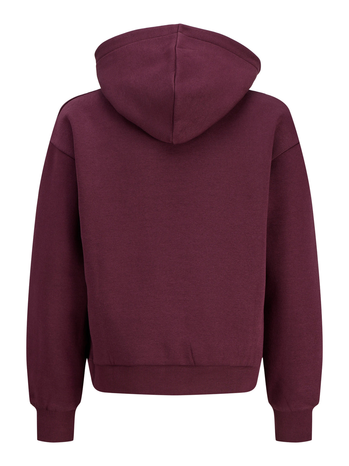 JJXX vinröd oversized hoodie för ungdoms tjej med huva, känguruficka och mjuk sweatkvalitet