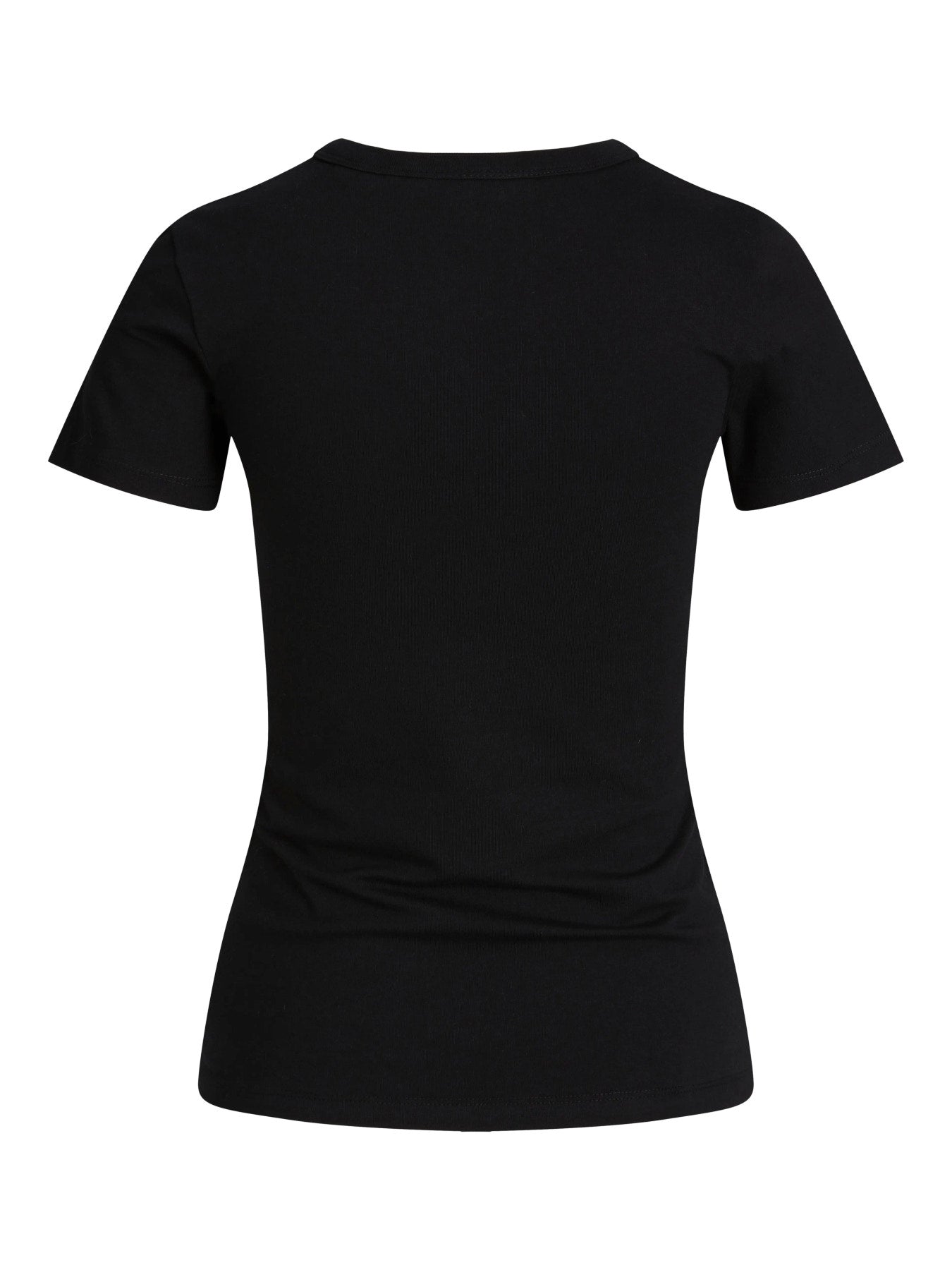 JJXX svart stretch t-shirt för ungdoms tjej i ekologisk bomull med rund hals och mjuk jerseykvalitet