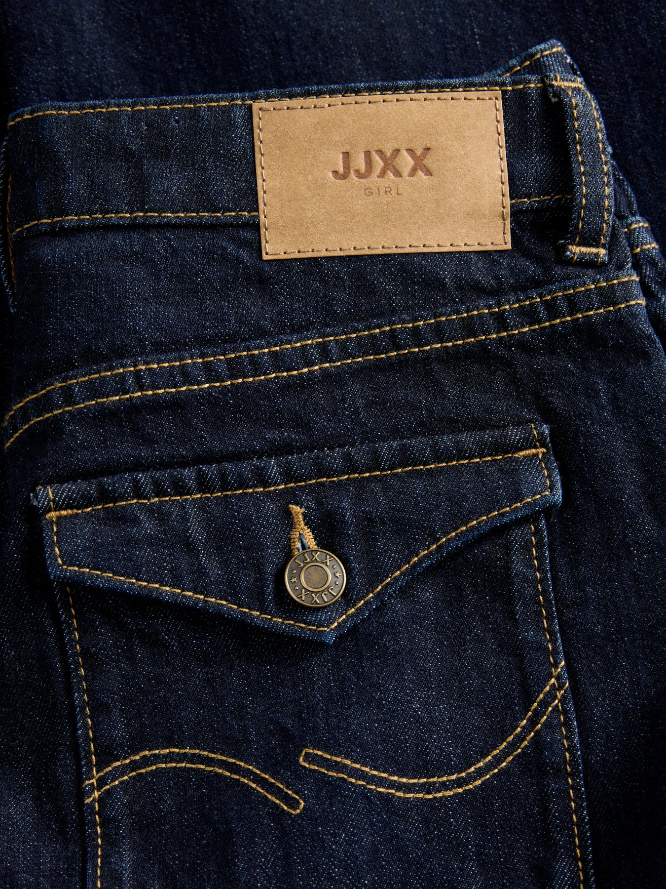 JJXX Texas Flared mörkblå jeans med låg midja tjej ungdom bakifrån – 12309383