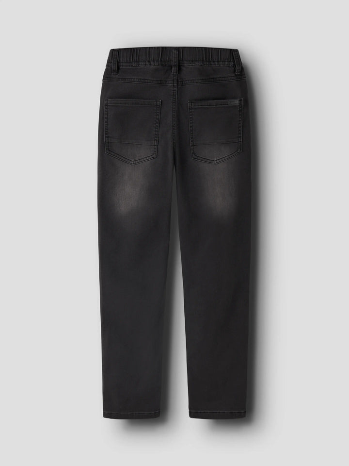Name It Ryan svarta slim fit joggerjeans pojke kids Black Denim med elastisk midja och dragsko