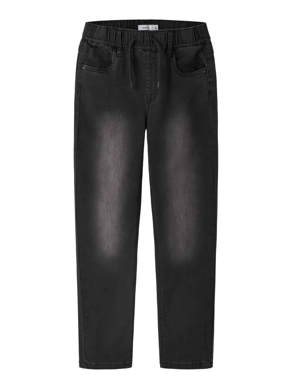 Name It Ryan svarta slim fit joggerjeans pojke kids Black Denim med elastisk midja och dragsko