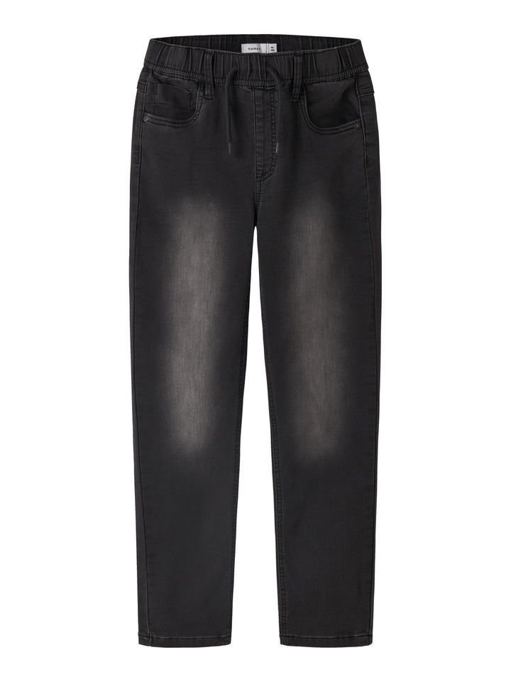 Name It Ryan svarta slim fit joggerjeans pojke kids Black Denim med elastisk midja och dragsko