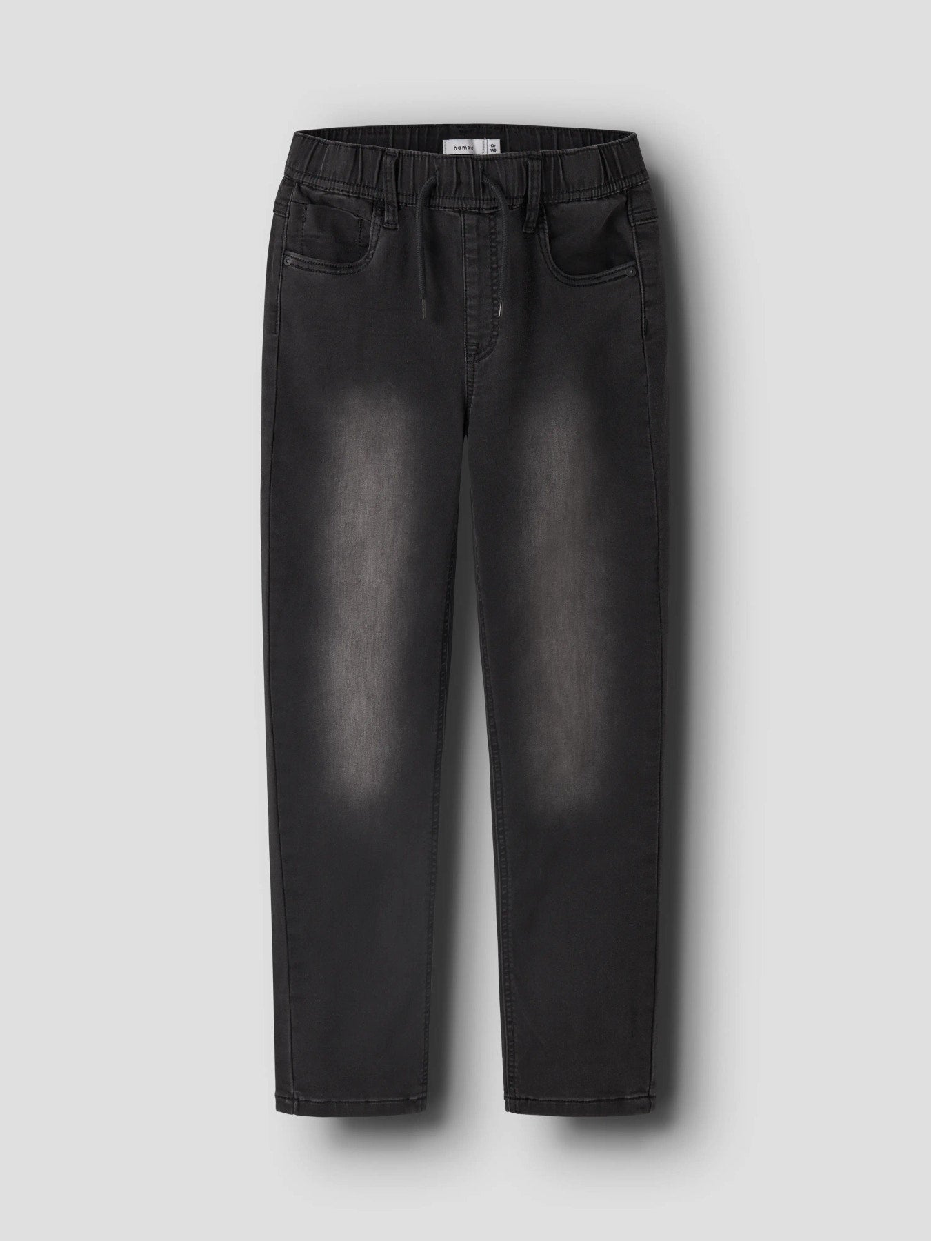 Name It Ryan svarta slim fit joggerjeans pojke kids Black Denim med elastisk midja och dragsko