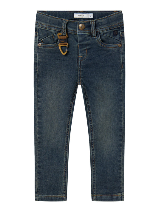 Name It vintage mörkblå x-slim sweatjeans för pojke med reglerbar midja och mjuk stretchig denimkvalitet