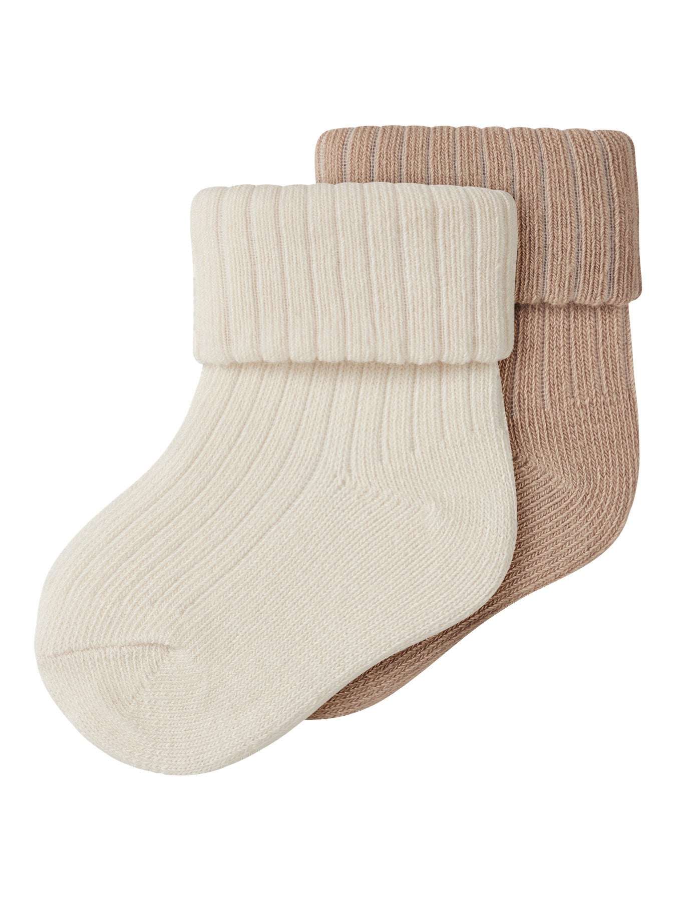 Name It Nugat 2-Pack Baby Strumpor Beige Och Offwhite Till Pojke Och Flicka