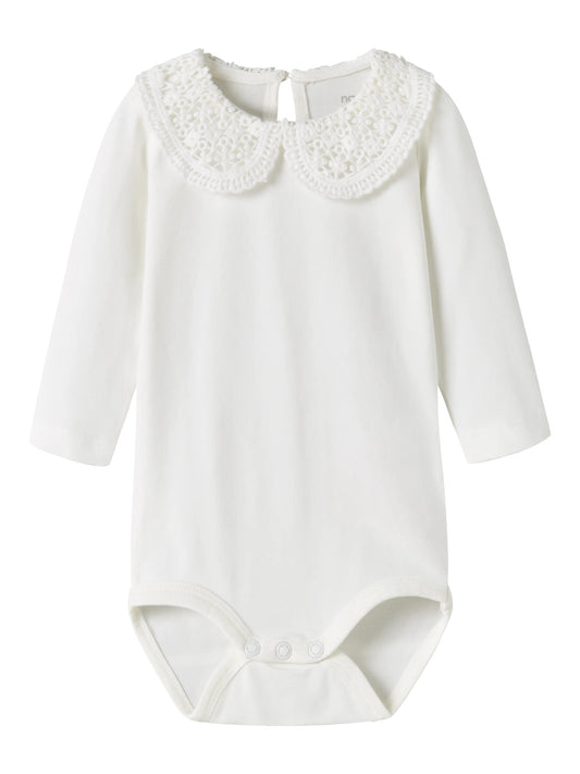 Name It Tylla vit långärmad body med spetskrage baby flicka – 13216876