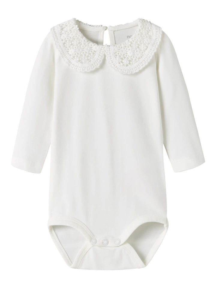 Name It Tylla vit långärmad body med spetskrage baby flicka – 13216876