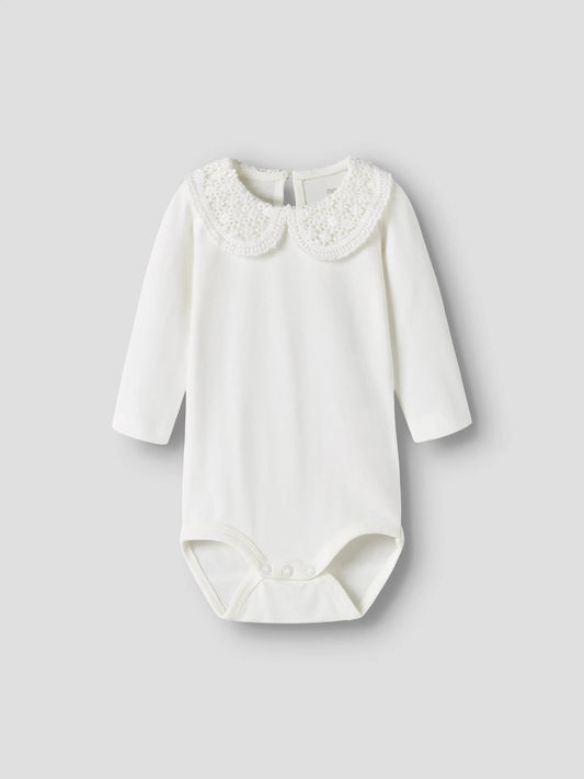 Name It Tylla vit långärmad body med spetskrage baby flicka – 13216876