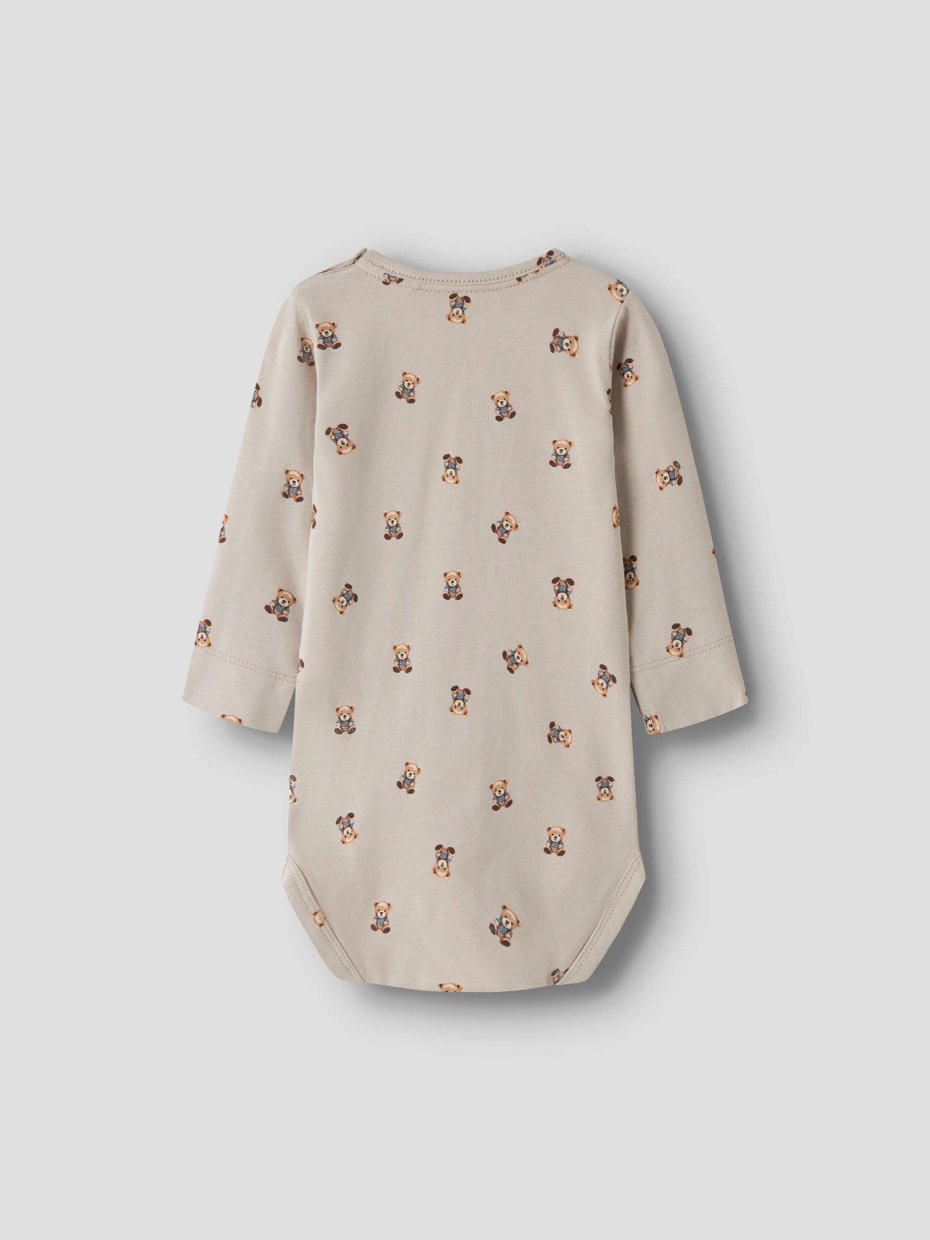 Chateau Gray: Name It Feyan långärmad babybody Chateau Gray med nallemotiv unisex – 13223001
