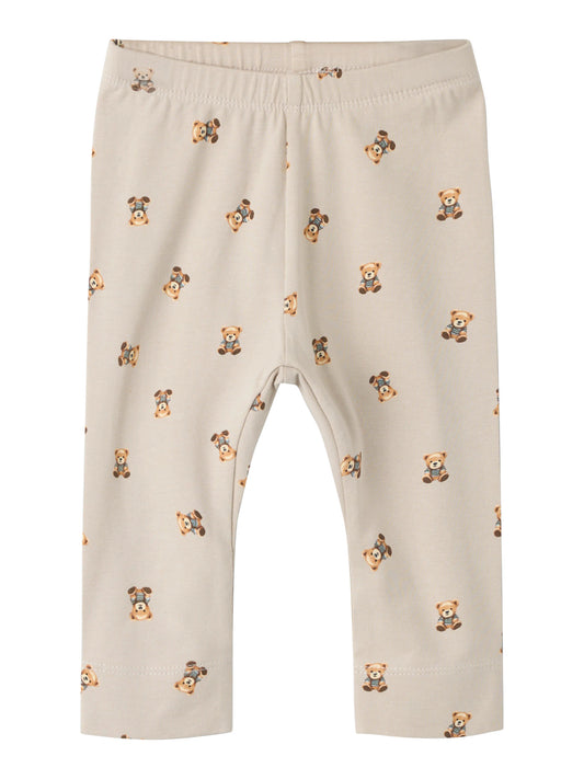 Name It Feyan babyleggings Chateau Gray med nallemotiv unisex – 13223002
