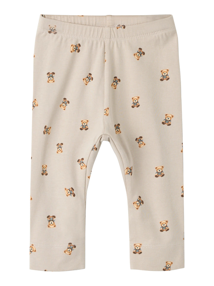 Name It Feyan babyleggings Chateau Gray med nallemotiv unisex – 13223002