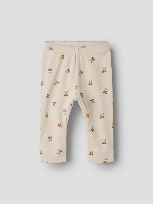 Name It Feyan babyleggings Chateau Gray med nallemotiv unisex – 13223002