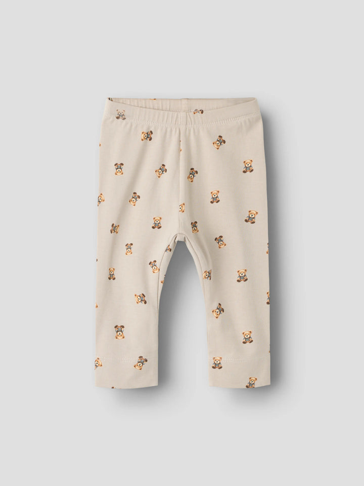Name It Feyan babyleggings Chateau Gray med nallemotiv unisex – 13223002
