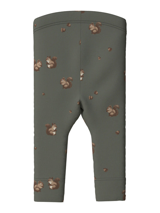 Name It Feyan babyleggings Mulled Basil med ekorremotiv unisex – 13223002