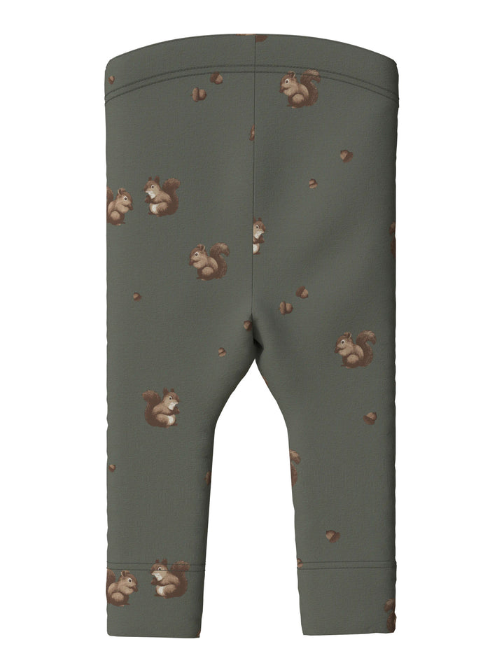 Name It Feyan babyleggings Mulled Basil med ekorremotiv unisex – 13223002
