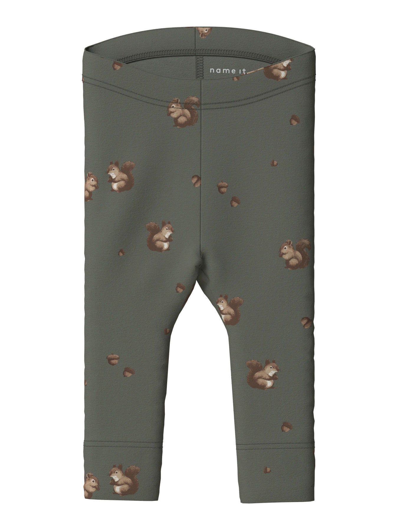 Name It Feyan babyleggings Mulled Basil med ekorremotiv unisex – 13223002