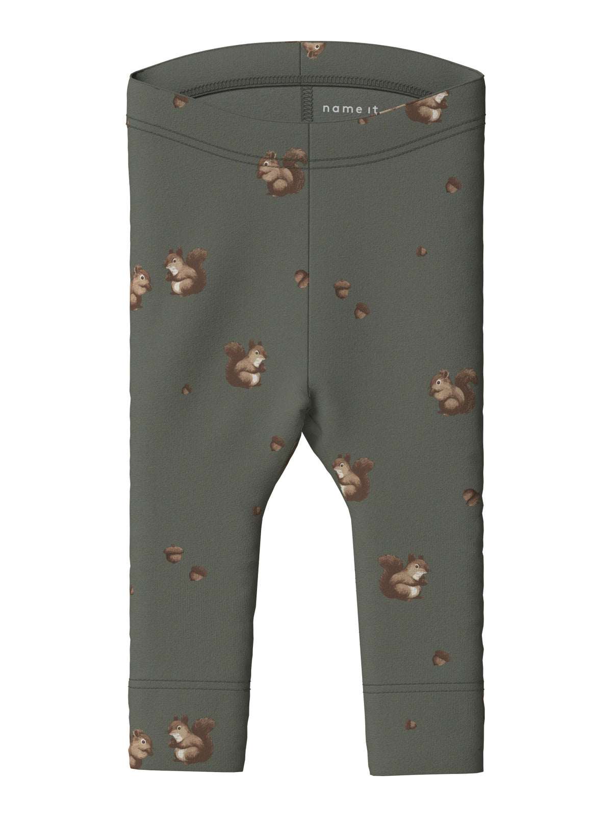 Name It Feyan babyleggings Mulled Basil med ekorremotiv unisex – 13223002
