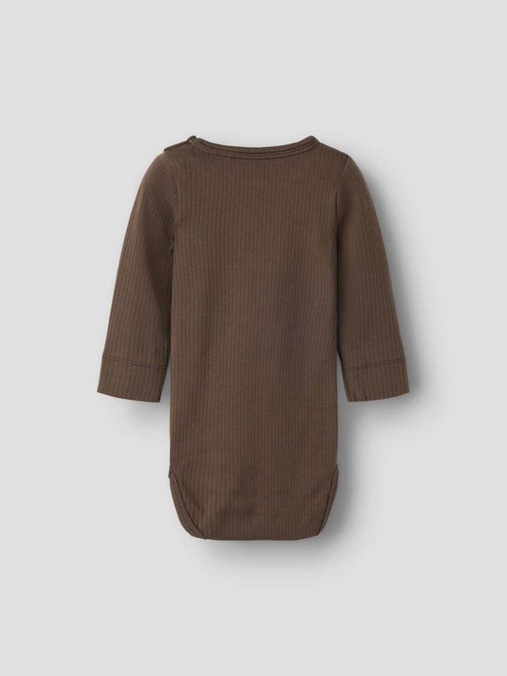 Name It Feyo ribbad babybody Chocolate Martini brun unisex – 13223004