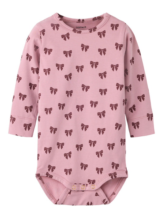 Name It Felly rosa babybody med rosetter Lilas flicka – 13223005
