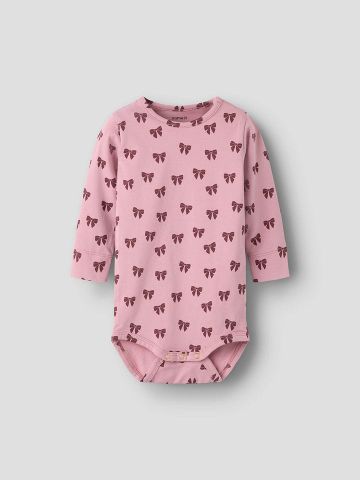 Name It Felly rosa babybody med rosetter Lilas flicka – 13223005