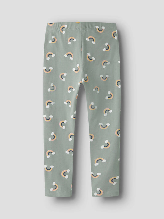Name It Vivian Gröna Leggings Med Regnbågsmönster Barn Flicka