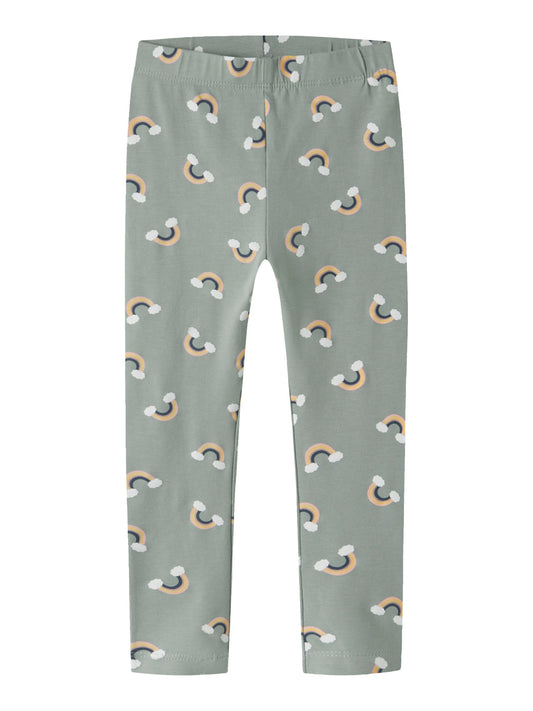 Name It Vivian Gröna Leggings Med Regnbågsmönster Barn Flicka