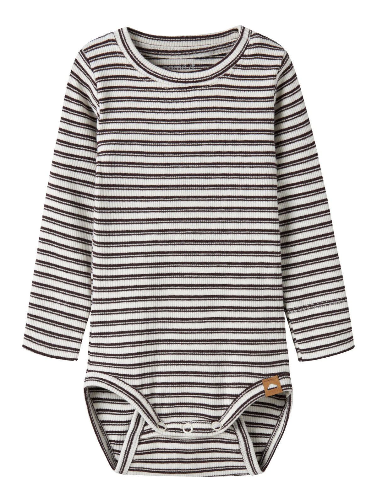 Name It Berro Randig Body Antique White och brun Baby Till Pojke Och Flicka