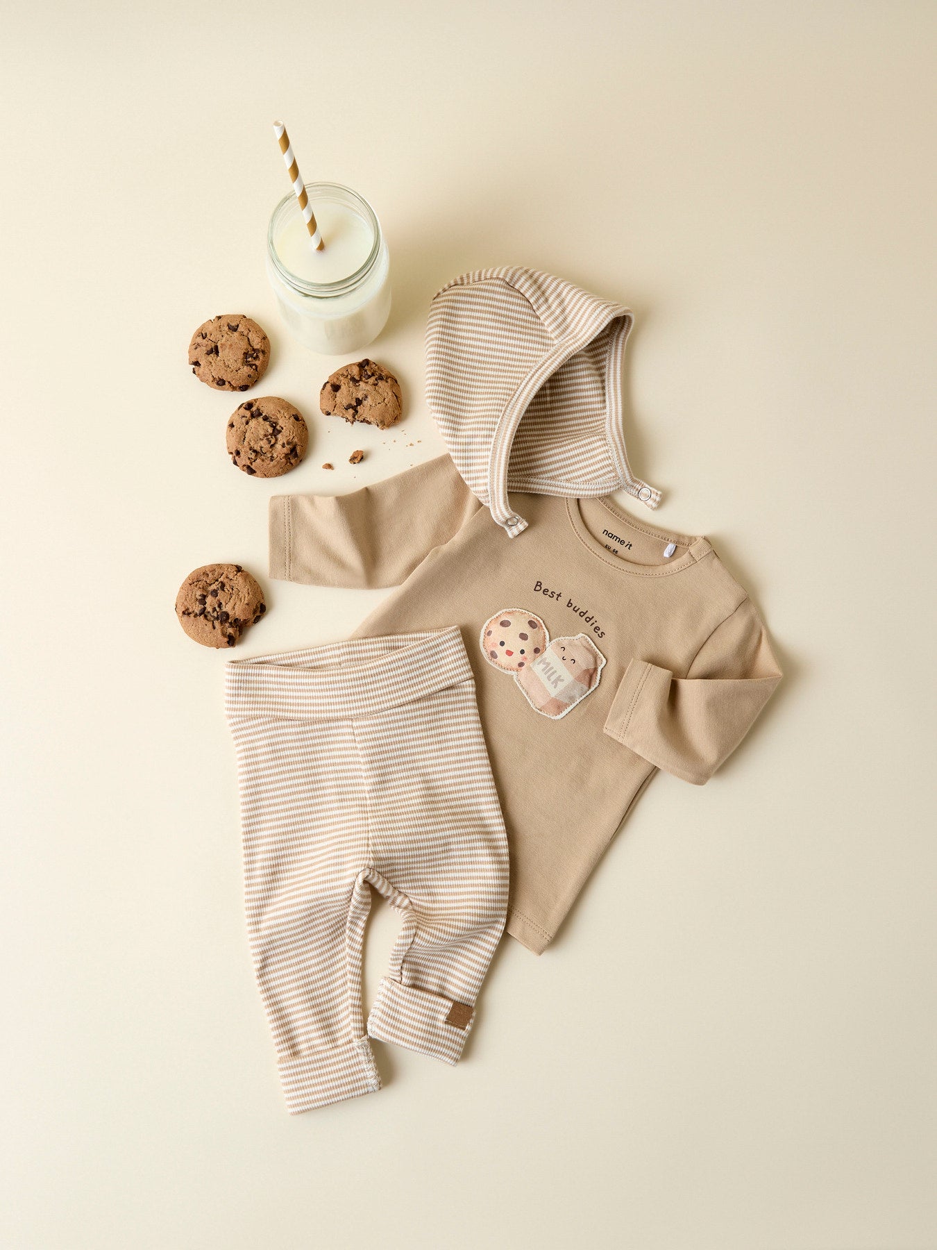 Name It Berro Randiga Leggings Antique White Baby Till Pojke Och Flicka