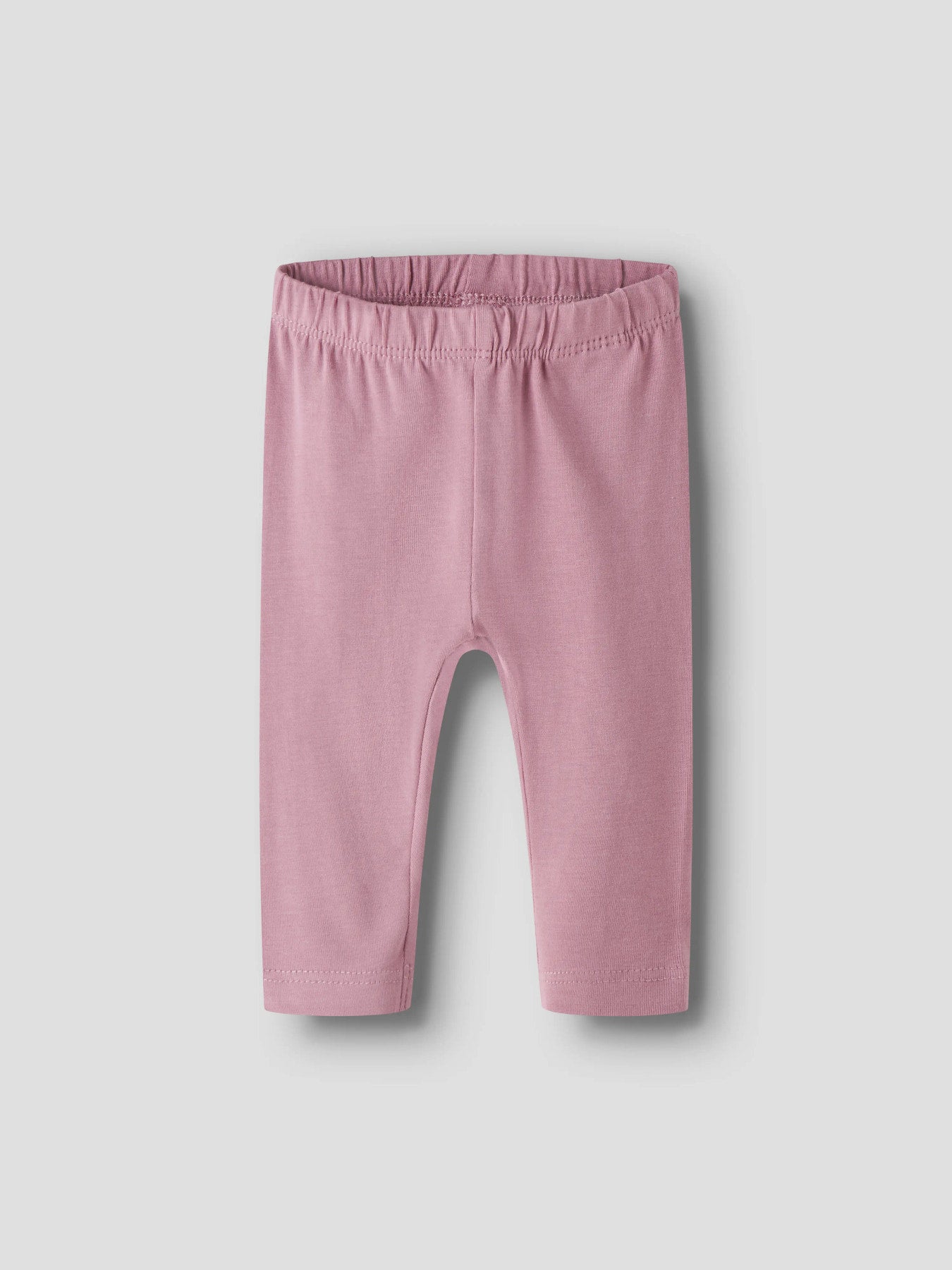 Name It Vuvivian gammelrosa babyleggings i ekologisk bomull med elastisk midja.