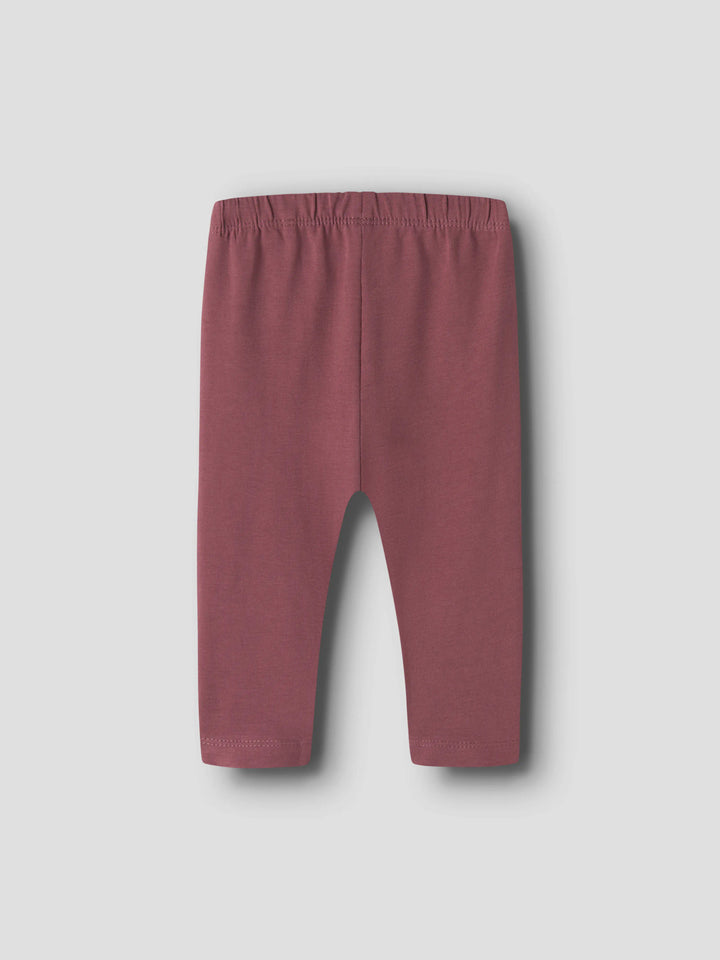 Name It Vivian ginger röd babyleggings i ekologisk bomull med elastisk midja.