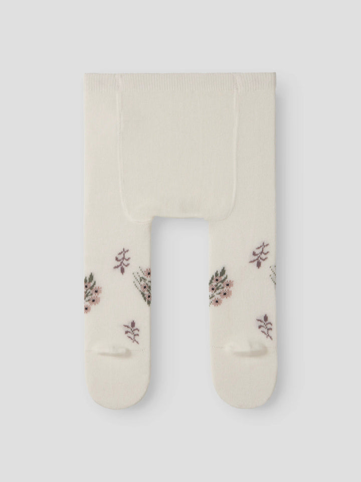 Name It Wak ullstrumpbyxor baby flicka offwhite med stickat blommönster